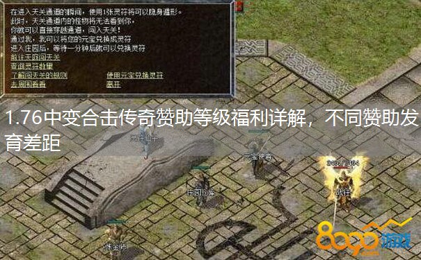 1.76中变合击传奇赞助等级福利详解，不同赞助发育差距
