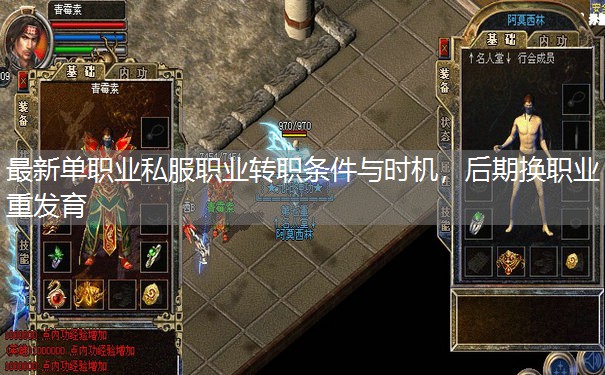 最新单职业私服职业转职条件与时机，后期换职业重发育