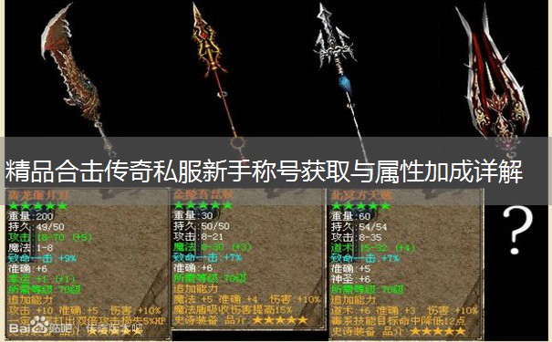 精品合击传奇私服新手称号获取与属性加成详解 精品合击传奇私服新手称号获取与属性加成详解
